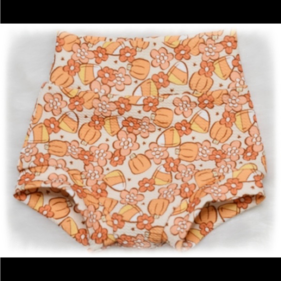 EUC 9-12 month Halloween fall PUMPKIN baby bummies and matching headband - Picture 2 of 3